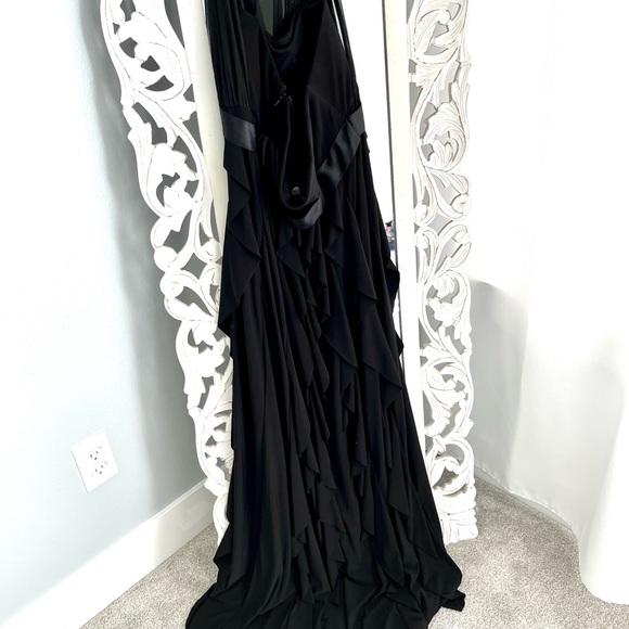 Halter formal with satin rhinestone belt - Picture 2 of 6